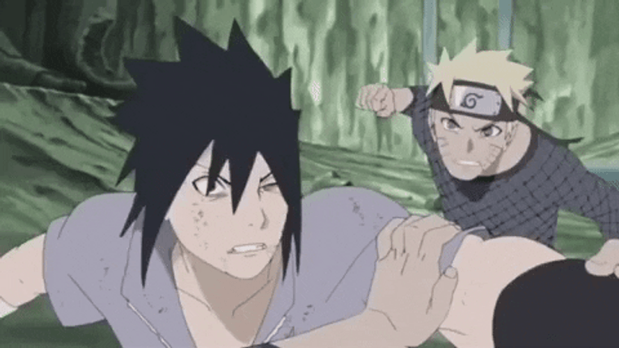 Naruto Vs Sasuke Chase GIF