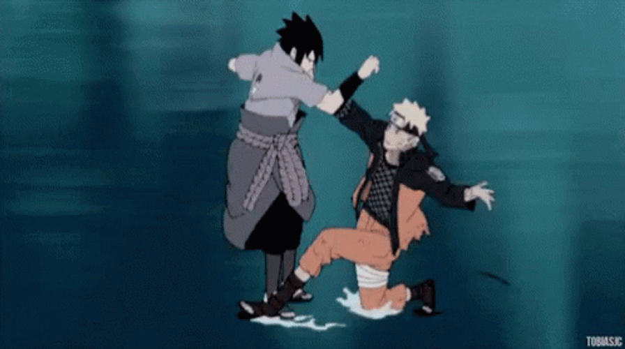 Naruto Vs Sasuke Fireball Jutsu GIF