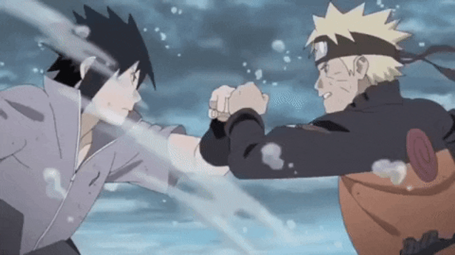 Naruto Vs Sasuke Fist Clash GIF