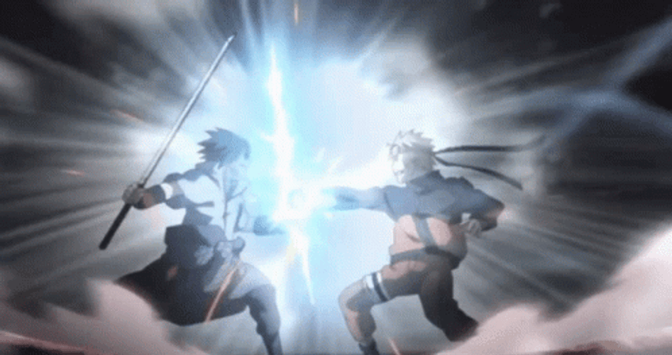 Naruto Vs Sasuke Lightning Clash GIF