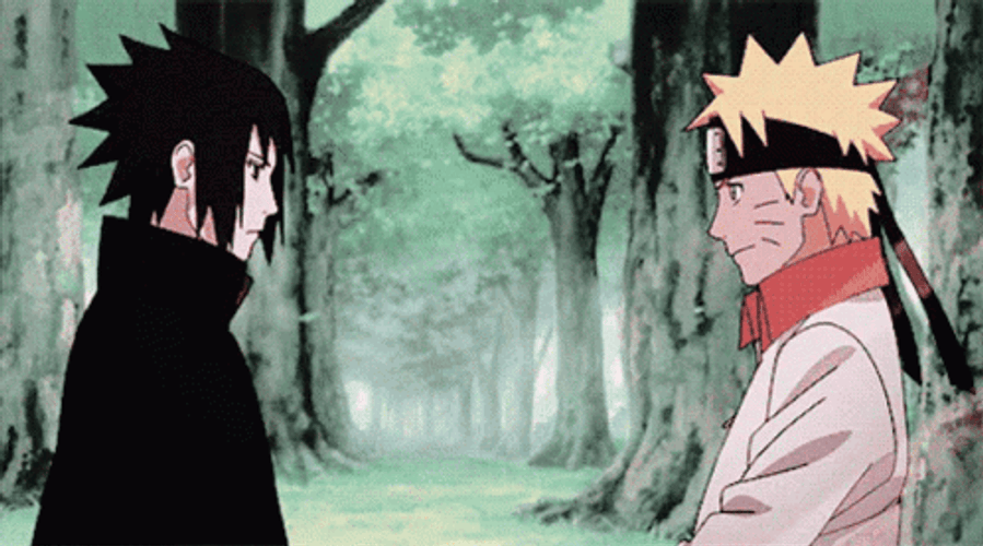 Naruto Vs Sasuke Snow Forest GIF