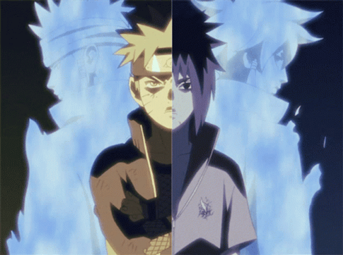 Naruto Vs Sasuke Split Screen Effect GIF