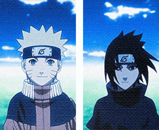 Naruto Vs Sasuke Textured Screen GIF