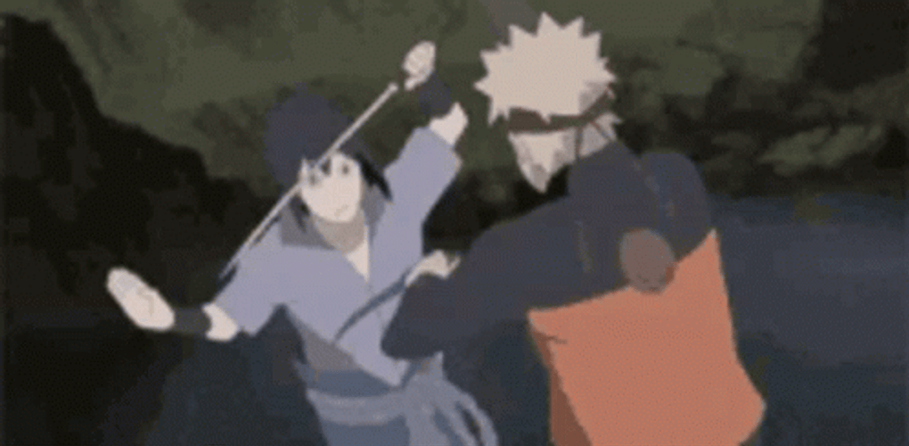 Naruto Vs Sasuke Using Sword GIF
