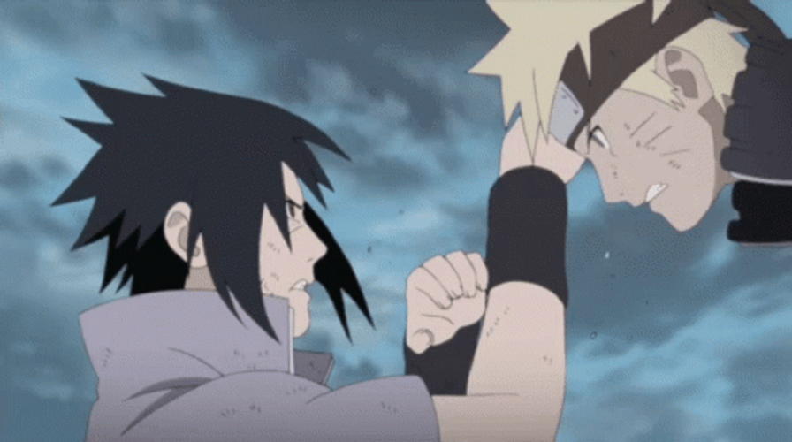 Naruto Vs Sasuke With Rinnegan Eyes GIF