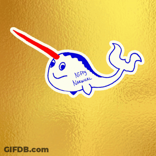 Narwhal With Red Horn GIF