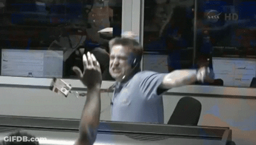 Nasa Employees Jumping Out Of Joy GIF