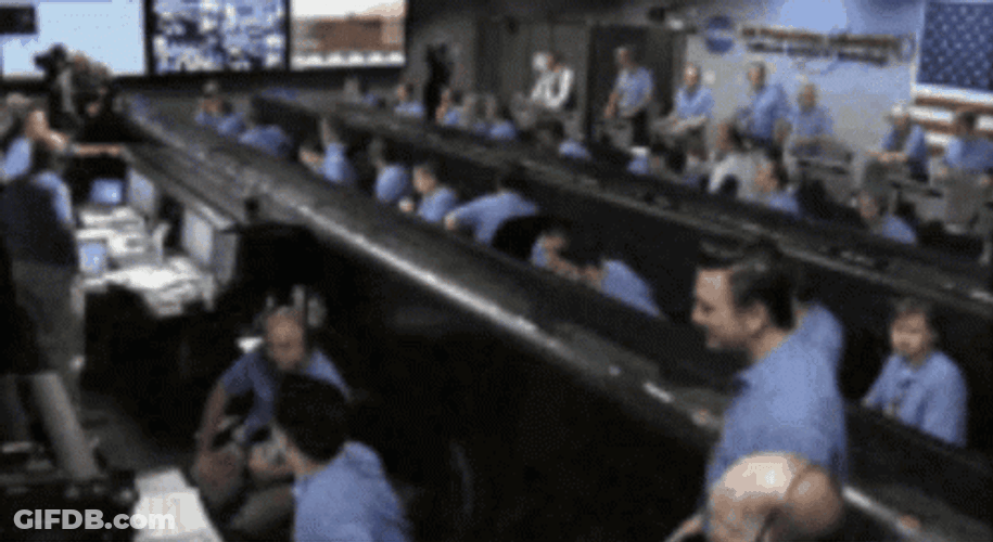 Nasa Employees Rejoicing Mars Touchdown GIF
