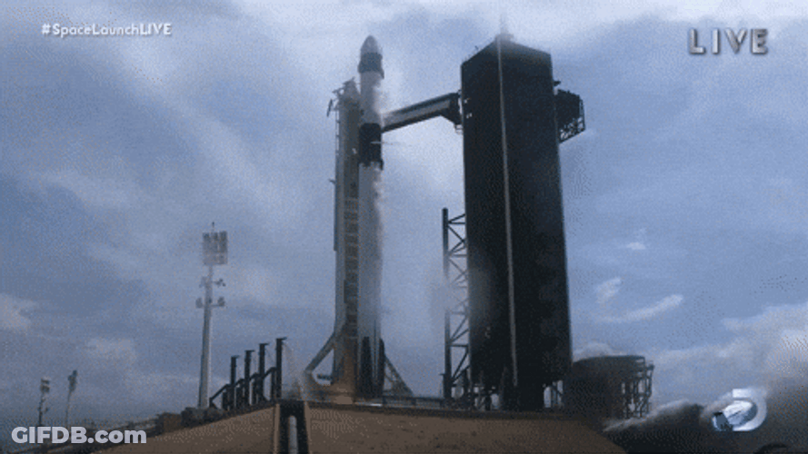 Nasa Launching Rocket Close And Distant Views GIF