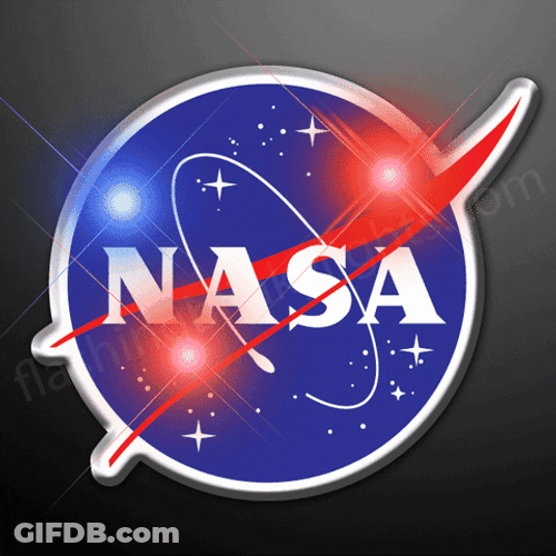 Nasa Logo With White And Red Lights GIF
