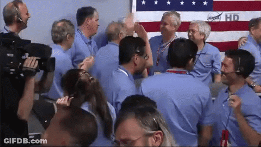 Nasa Mission Control Officers Celebrating GIF
