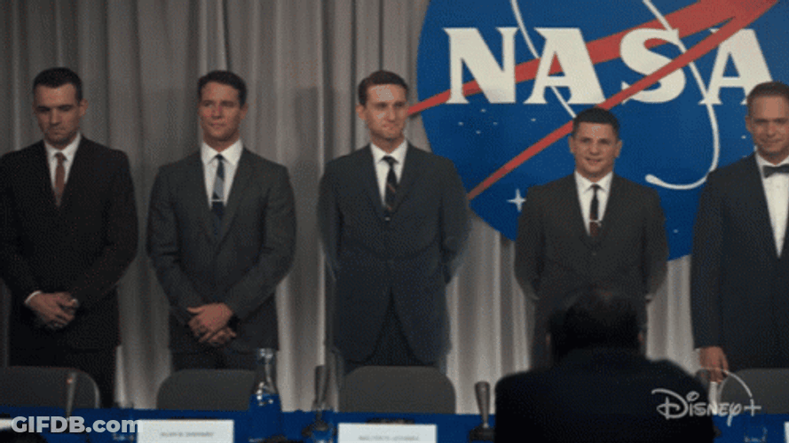 Nasa Press Conference Men Wearing Suits GIF