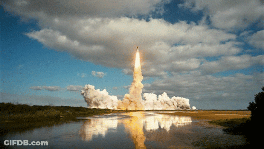 Nasa Sending Rocket Into Space Distant View GIF