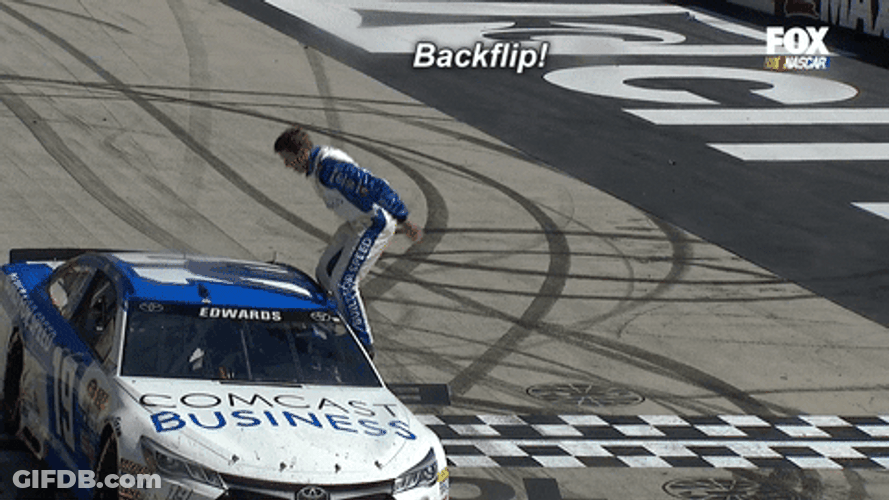 Nascar Carl Edwards Back Flip GIF