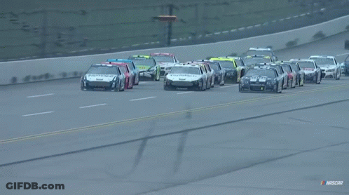 Nascar Cars Racing On Track GIF