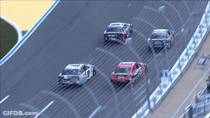 Nascar Crash Curving Point GIF