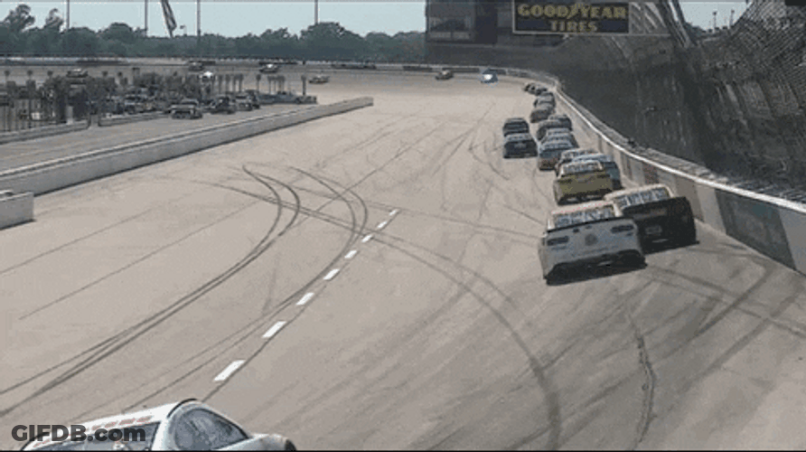 Nascar Crash From A Far GIF