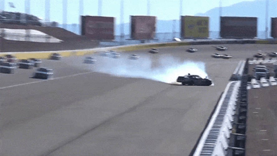Nascar Crash Scattered Car Parts GIF