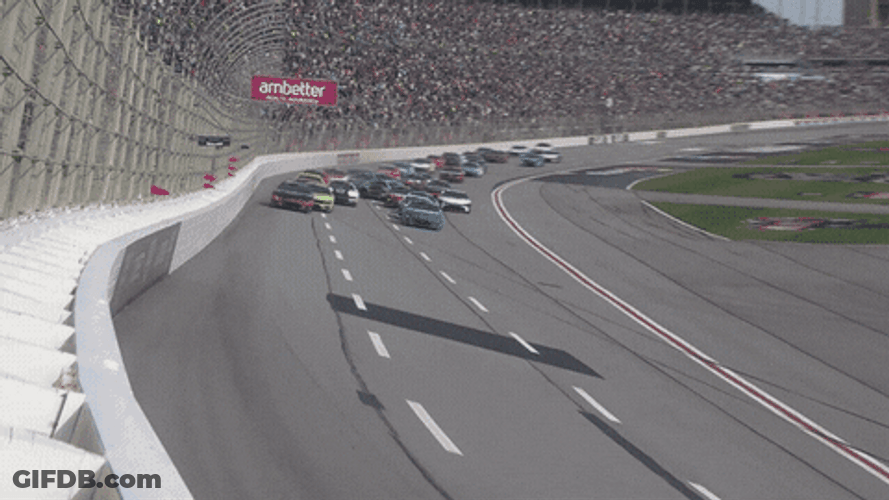 Nascar Crash Uncontrolled Speed GIF