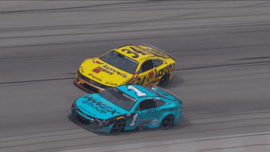 Nascar Crash Yellow Car GIF