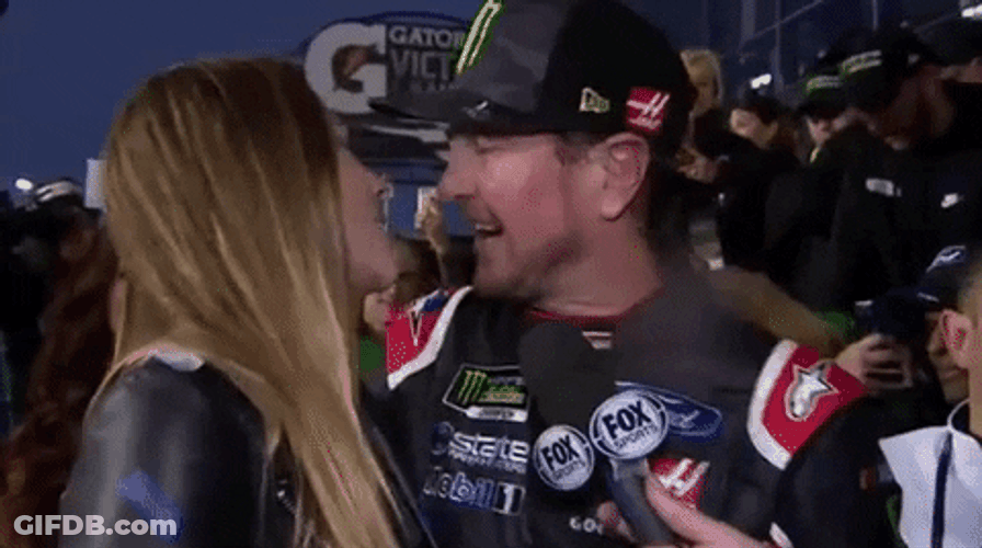 Nascar Kiss Kurt Busch GIF