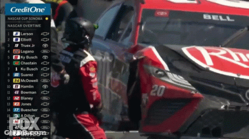 NASCAR Race Screenshot With Number 20 GIF