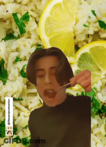 Nasi Lemak With Eggs And Vegetables GIF