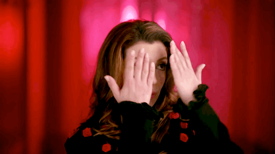 Nasim Pedrad Hand Peeking GIF