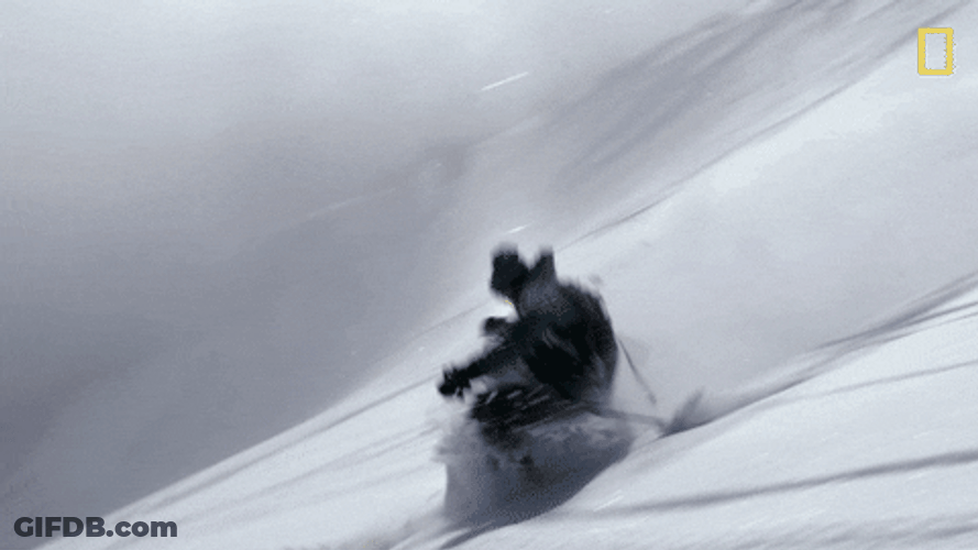 Nat Geo Ski On Avalanche GIF