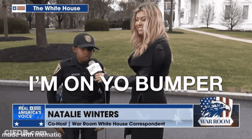Natalie Winters Interviewed By News Anchor At White House GIF