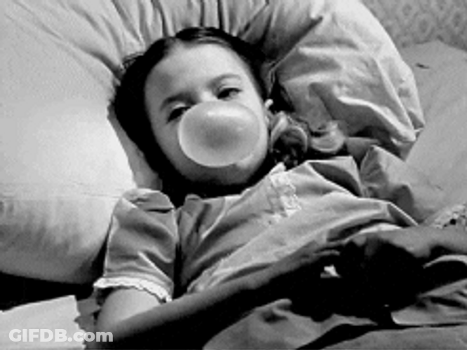 Natalie Wood Playing Bubble In Bed GIF