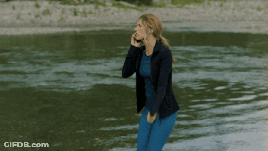 Natalie Zea Throwing Phone GIF
