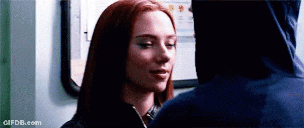 Natasha Romanoff Black Widow Coy Smile GIF