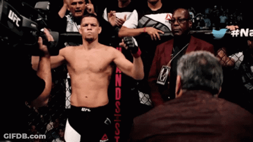 Nate Diaz Photo Opportunity Flexes Muscles GIF