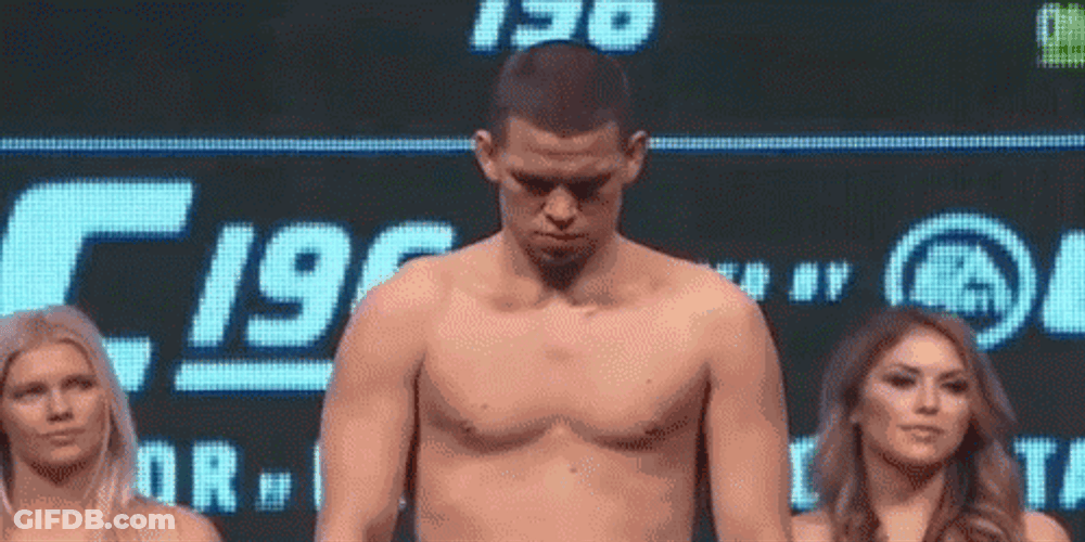 Nate Diaz Show Off Muscles In Interview GIF
