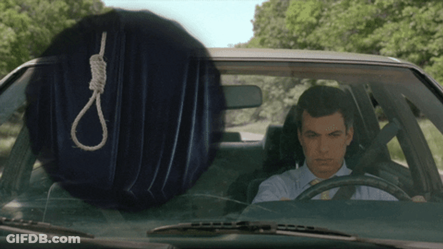 Nathan Fielder Driving Beside Noose GIF