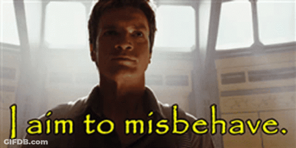 Nathan Fillion Aim To Misbehave GIF