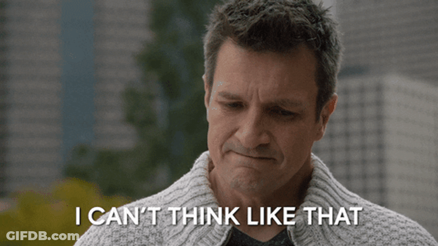 Nathan Fillion Can't Think Like That GIF