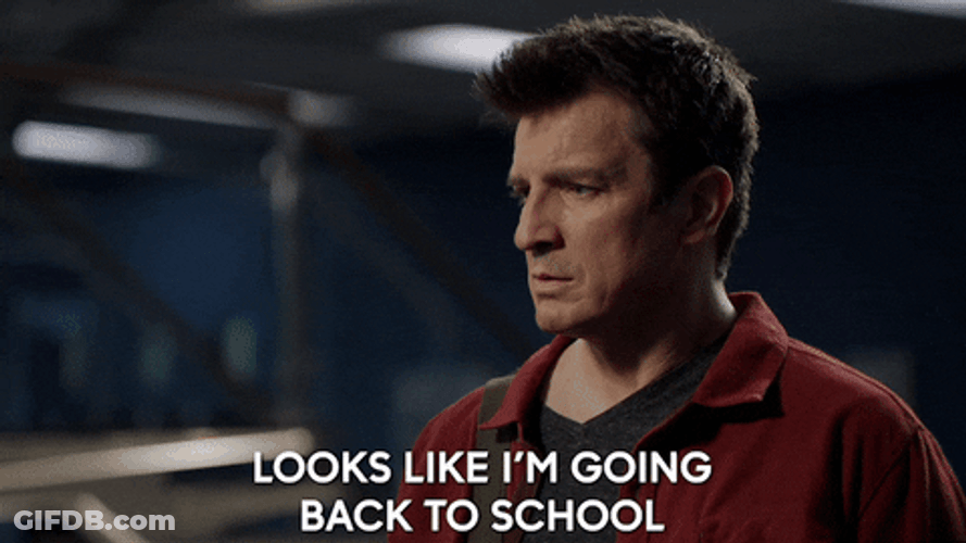 Nathan Fillion Going Back To School GIF