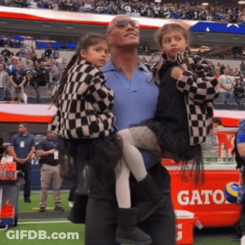 National Anthem Watching Dwayne Johnson GIF