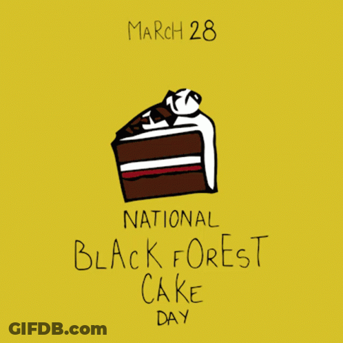 National Black Forest Cake Day Poster With Cake Slice GIF