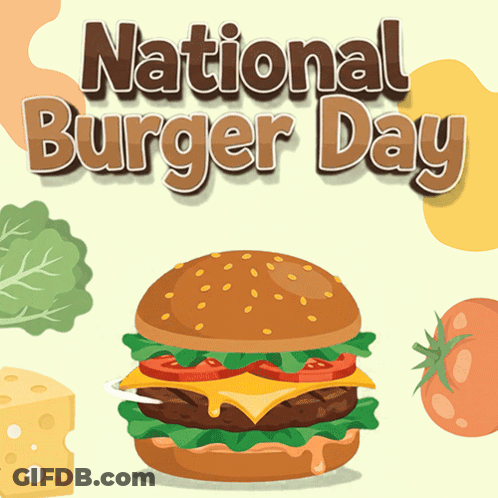National Burger Day Poster With Hamburger GIF