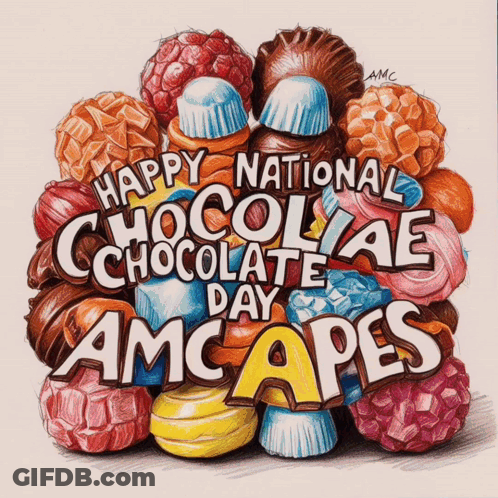 National Chocolate Caramel Day Poster With Chocolate Candy GIF