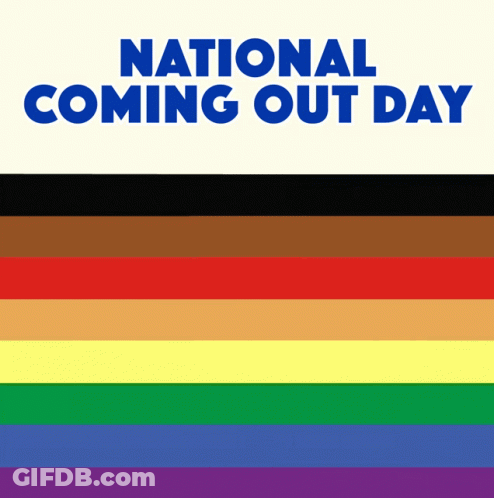 National Coming Out Day Poster With Rainbow Flag GIF