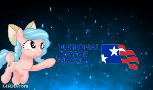 National Day Of Prayer Pony And Flag Poster GIF