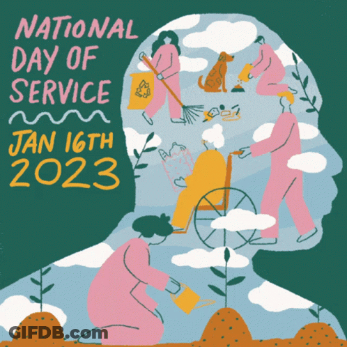National Day Of Service January 2023 Poster GIF