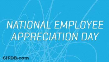 National Employee Appreciation Day On Blue Background GIF