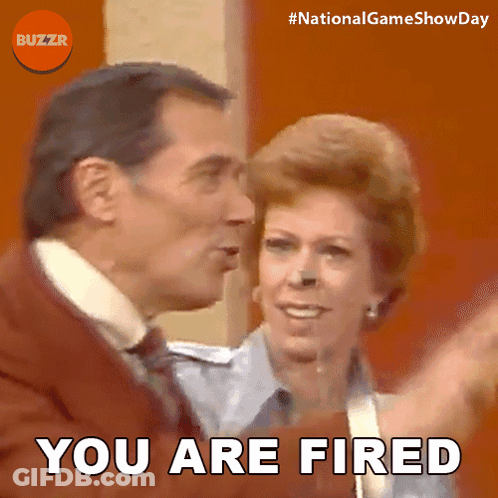National Game Show Day Buzzr Ad You Are Fired GIF