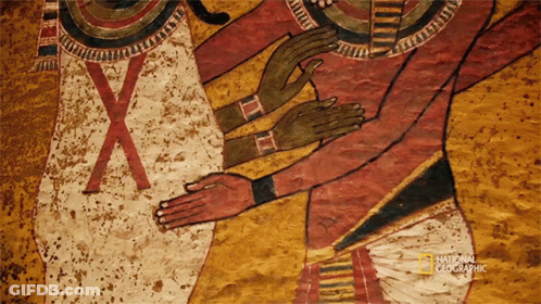 National Geographic Poster With Man And Woman Painting GIF