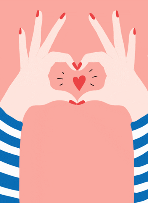 National Girlfriend Day Heart Finger GIF